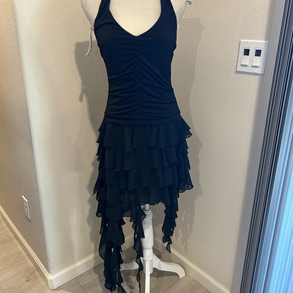 Cache Black Asymmetrical Halter Dress - Picture 3 of 9